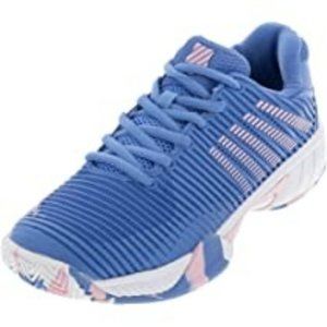 K-Swiss Hypercourt Express 2 Tennis Shoe in Silver Blue/White/Pink